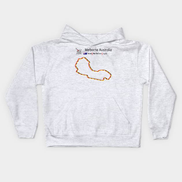 Racetrack - Melborne Australia Kids Hoodie by Aurealis